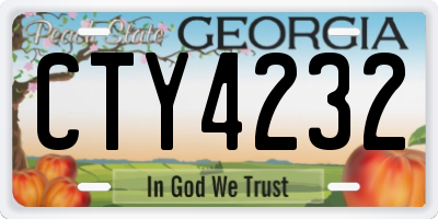 GA license plate CTY4232