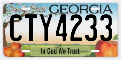 GA license plate CTY4233