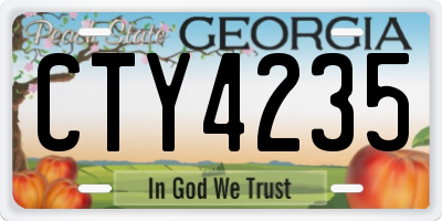 GA license plate CTY4235