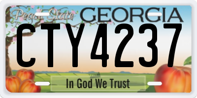 GA license plate CTY4237