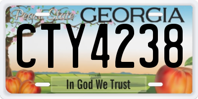 GA license plate CTY4238