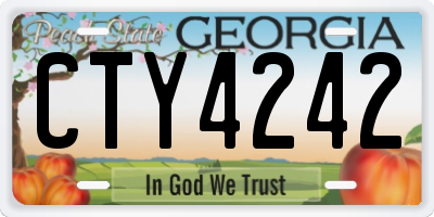 GA license plate CTY4242