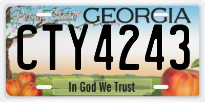 GA license plate CTY4243