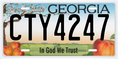 GA license plate CTY4247