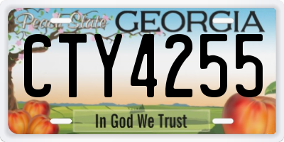 GA license plate CTY4255