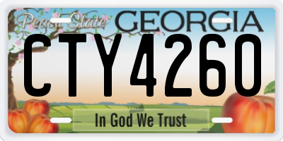 GA license plate CTY4260