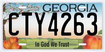 GA license plate CTY4263
