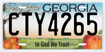 GA license plate CTY4265