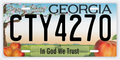GA license plate CTY4270