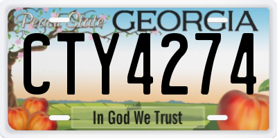 GA license plate CTY4274
