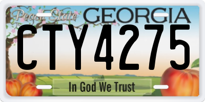 GA license plate CTY4275
