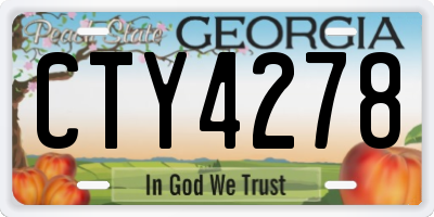 GA license plate CTY4278