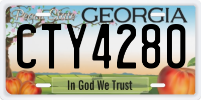 GA license plate CTY4280