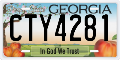 GA license plate CTY4281