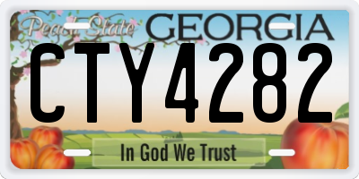 GA license plate CTY4282