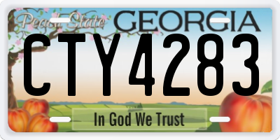 GA license plate CTY4283