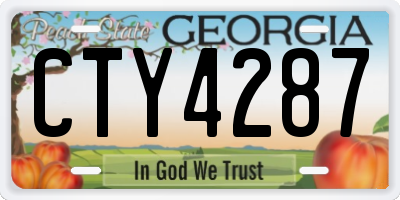 GA license plate CTY4287