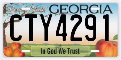 GA license plate CTY4291