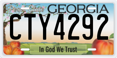 GA license plate CTY4292