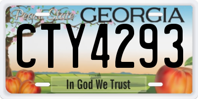 GA license plate CTY4293