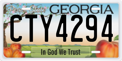 GA license plate CTY4294