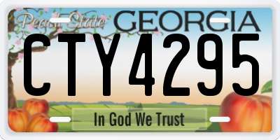 GA license plate CTY4295