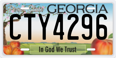 GA license plate CTY4296