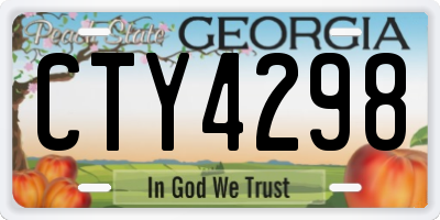 GA license plate CTY4298