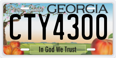 GA license plate CTY4300