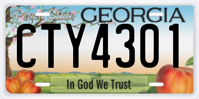 GA license plate CTY4301