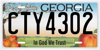 GA license plate CTY4302