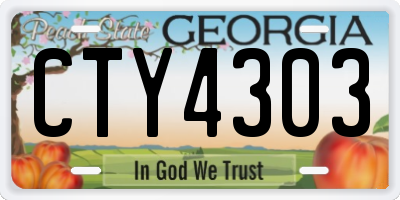 GA license plate CTY4303