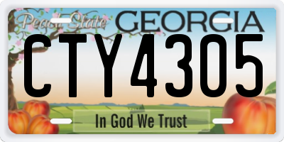 GA license plate CTY4305