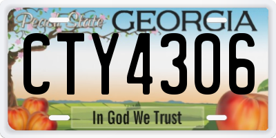 GA license plate CTY4306