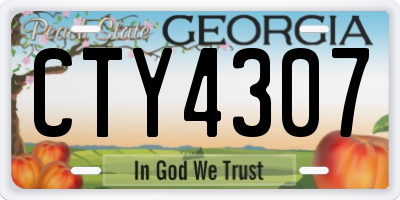 GA license plate CTY4307