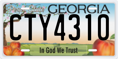 GA license plate CTY4310