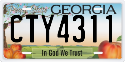 GA license plate CTY4311