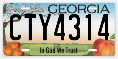 GA license plate CTY4314