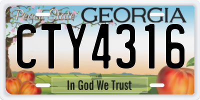 GA license plate CTY4316