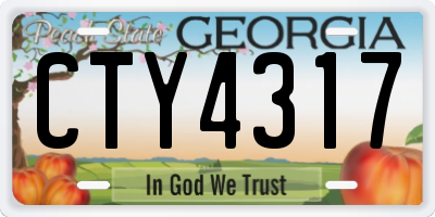 GA license plate CTY4317