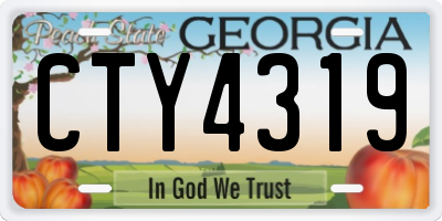 GA license plate CTY4319