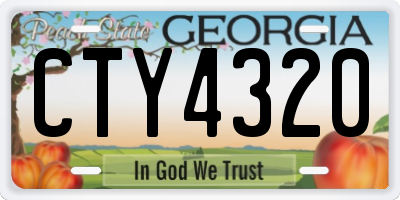 GA license plate CTY4320