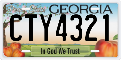 GA license plate CTY4321