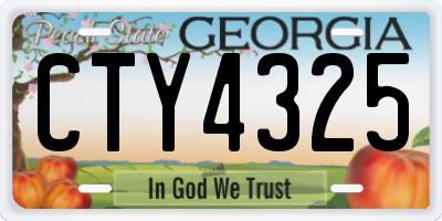 GA license plate CTY4325