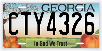 GA license plate CTY4326
