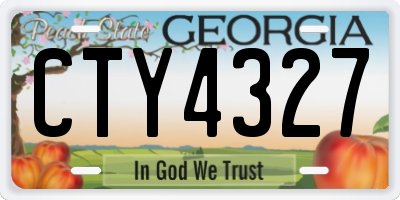 GA license plate CTY4327