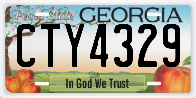 GA license plate CTY4329