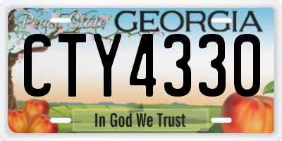 GA license plate CTY4330