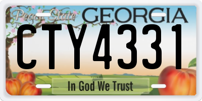 GA license plate CTY4331