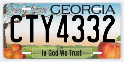 GA license plate CTY4332